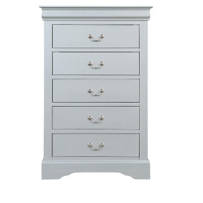 NicBex Mid-Century Modern 5 Drawers Dresser with Metal Handles Wooden Closet Organizers and Storage for Bedroom, Living Room, Hallway