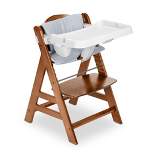 hauck AlphaPlus Grow Along Wooden High Chair Seat with White Removable Tray Table and Grey Deluxe Seat Cushion Pad for Babies 6 Months and Up