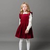 Hope & Henry Girls' Organic Corduroy Ruffle Jumper, Oxblood Cord, 5 - 2 of 4