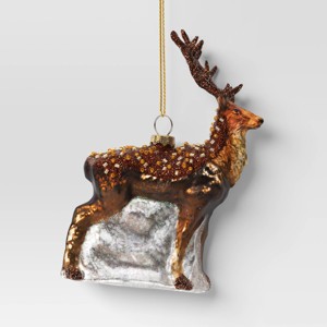 Christmas Brown Glass Reindeer Ornament - Wondershop™ - 1 of 3