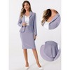 INSPIRE CHIC Women's Business Long Sleeve Notched Lapel Peplum Blazer Pencil Skirt Suit Set 2 Pcs - 2 of 4