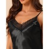 cheibear Women's Sleeveless Camisole V Neck Sleepwear Lace Trim Lounge Maxi Pajamas Nightgowns - 4 of 4
