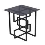 Kirrers Glass Top Accent Table Black/Gray - Aiden Lane
