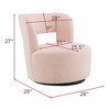 NicBex Teddy Round Swivel Accent Chair,Upholstered Swivel Living Room Chair with Curved Back,Cozy Armless Chair,Accent Chairs for Living Room,Pink - 3 of 4
