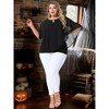 Agnes Orinda Women's Plus Size Neck Detail Keyhole Double-Layered Chiffon Lightweight Flowy Tops - 3 of 4
