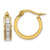 Chisel Stainless Steel Polished Yellow IP-plated with Glass Crystal Hoop Earrings - 2 of 4