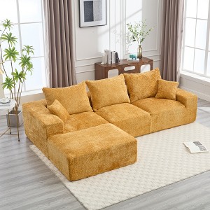 NicBex Couches for Living Room 108.27" L-shaped Sectional Sofa Chenille Upholstered 3-seater Sofa Couch with Throw Pillows - 1 of 4
