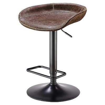 New Pacific Direct Rogue PU Leather Gaslift Bar Stool
