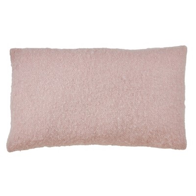 Pink Faux Mohair 14"x23" Rectangular Throw Pillow Cover