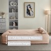 MYINDA Modern Floor Sofa,Convertible Teddy Fabric  Sleeper Sofa Bed,15" Full Size Folding Mattress for Living Room,Guest Bed - 4 of 4