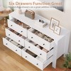 Hallway 6 Drawer Dresser for Bedroom, Modern Wide Dresser Organizer with Storage Drawers, Wooden Chests of Drawers - 3 of 4