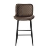 Sapphtopaz Modern Velvet Bar Stools Upholstered Counter Height Chair with Metal Legs Barstools Dining Chairs Set of 2 for Kitchen Island - 3 of 4