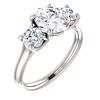 Pompeii3 1 3/4 Ct Moissanite & Lab Created Diamond 3 Stone Engagement Ring 10k White Gold - 4 of 4