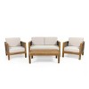 Okak Patio Accent Chairs with Wicker Frame,Set of 1/3,Upholstered Outdoor Armchair Acacia Club Chair for Backyard,Patio&Garden,400lbs Max - 3 of 4