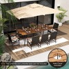 Tangkula 9 PCS Outdoor Patio Dining Set Armchairs Set of 8 and Acacia Wood Square Table - 3 of 4