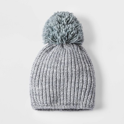 Girls' Pom Beanie - Cat & Jack™ Gray