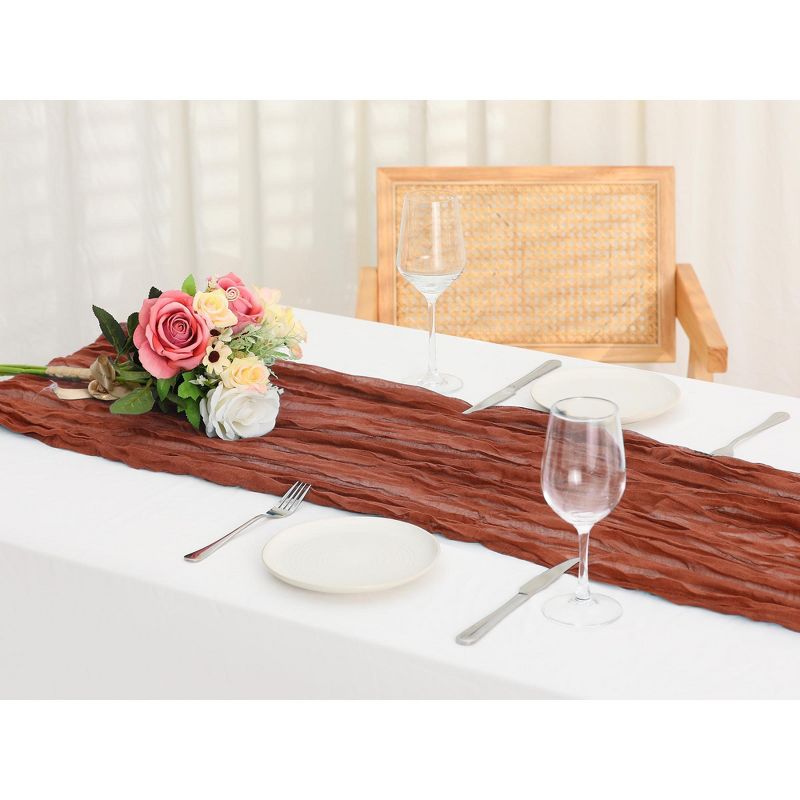 Unique Bargains Thanksgiving Wedding Party Decorations Cheesecloth Table Runner 6 Pcs, 2 of 7