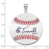 Black Bow Jewelry Sterling Silver Alan Trammell Signature LG Enamel Baseball Pendant - 4 of 4