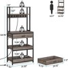 PDTEND 5-Tier Kitchen Baker’s Rack with Power Outlets, Drawer, Sliding Shelves & Freestanding Coffee Bar - 2 of 4