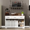 VANIRROR 53" Farmhouse Sideboard Buffet Cabinet with 3 Drawers, Coffee Bar Storage for Kitchen, Living Room, Dining Room,  2 Doors &Adjustable Shelf - 4 of 4