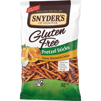 Snyder&#39;s of Hanover Gluten Free Pretzel Sticks Honey Mustard and Onion - 7oz