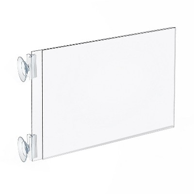 Two-Sided Clear Acrylic Landscape Sign Holder with Suction Cups
