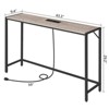 Itopfox Narrow Sofa Table with Power Station, Simple Style Console Table for Living Room, Hallway, Entryway, Foyer in Greige and Black - 3 of 4