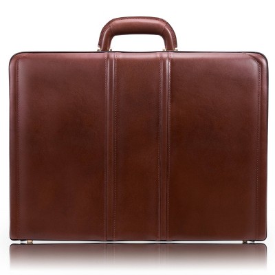 McKlein Coughlin Leather 4.5" Expandable Attache Briefcase - Brown