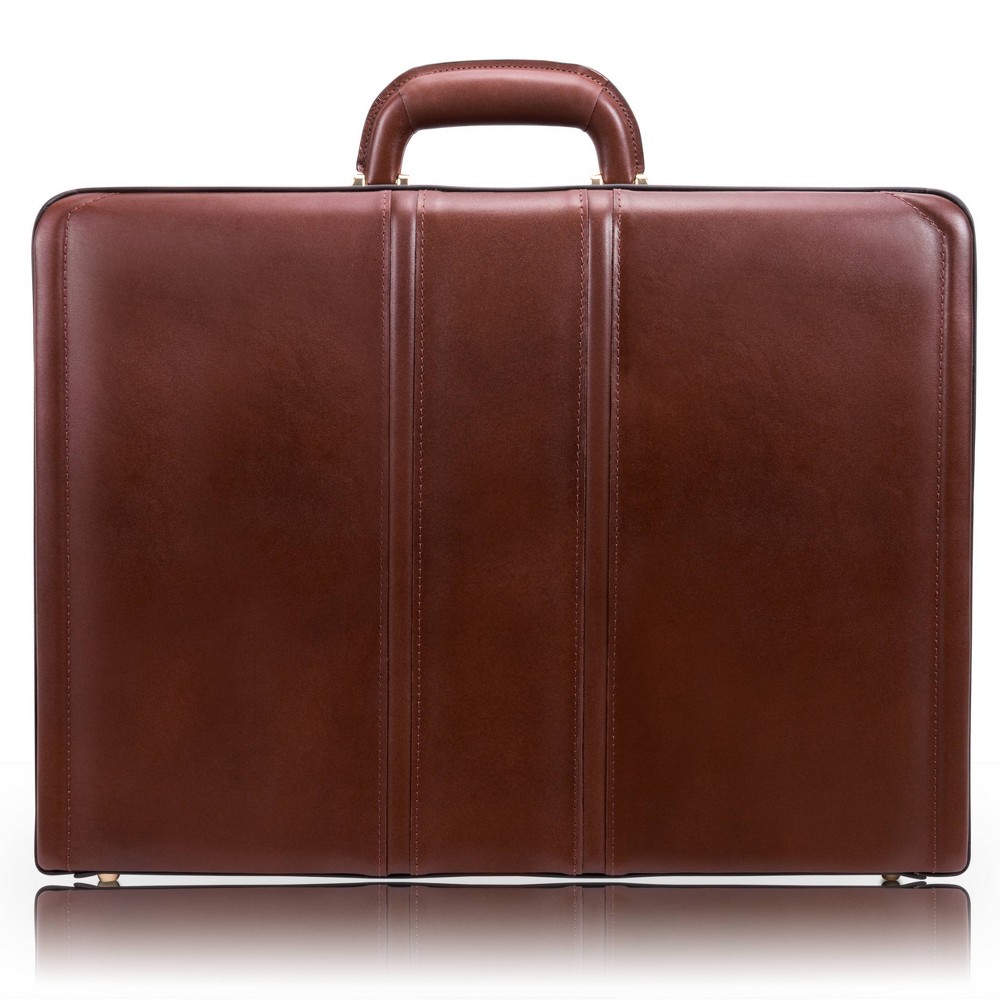 Photos - Business Briefcase McKlein Coughlin Leather 4. Expandable Attache Briefcase - Brown