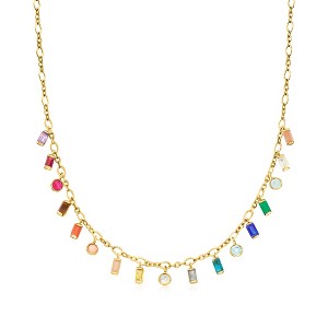 Ross-Simons 1.90 ct. t.w. Multi-Gemstone Drop Necklace in 18kt Gold Over Sterling Size 18 - 1 of 4