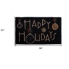 HomeRoots 24" X 36" Black and Natural Coir Happy Holidays Outdoor Christmas Door Mat - 3 of 3
