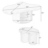CAVINAS Cloud Coffee Table Set of 3, Irregular Shape Coffee Table with 2 Drawers, 2 Small Stools Coffee Table for Living Room, White - 3 of 4
