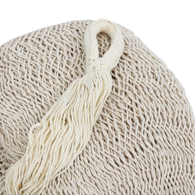 Natural Handwoven Cotton Mayan Hammock with Steel Stand