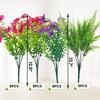 24 PCS Artificial Eucalyptus Violet Flowers with 6 PCS Fern Leaves,Real Touch Fake Flowers,UV Resistant Silk Flowers for Garden, Wedding, Home Decor - 3 of 4