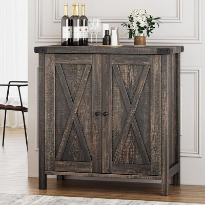 Whizmax Buffet Cabinet, Farmhouse Storage Cabinet with Doors and Shelves, Accent Console Cabinet for Living Room, Dining Room, Hallway
