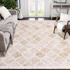 Area Rug Washable Non Slip Backing Boho Trellis Rug Low Pile Distressed Floor Carpet Retro Accent Rug for Living Room Bedroom - 3 of 4