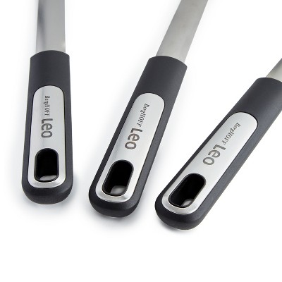Graphite Stainless Steel 3-Piece Utensil Set with Silicone Heads