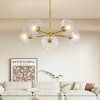 Airsurfer 26" Gold Sputnik Chandelier - 5-Light Mid-Century Pendant w/Clear Glass Shades for Dining/Living Room (No Bulbs) - 3 of 4