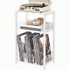 HDZNVF White Side Table With Charging Station, Record Player Stand With Vinyl Storage - 4 of 4