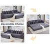 110.75" Modular L-Shaped Sofa Bed, Corduroy Sectional Couch with Footstool, 8 Pillows, Cup Holders & Side Pockets, Sleeper Sofa for Living Room - 4 of 4