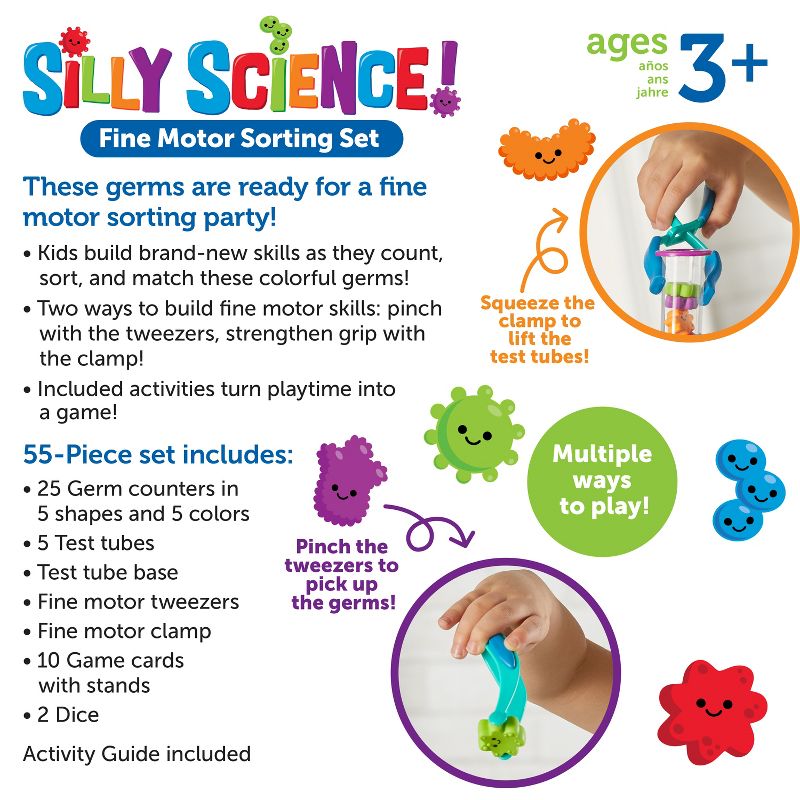 Learning Resources Silly Science Fine Motor Sorting Set - 55 Pieces, Age 3+ Preschool Science Toys and Games, 5 of 6
