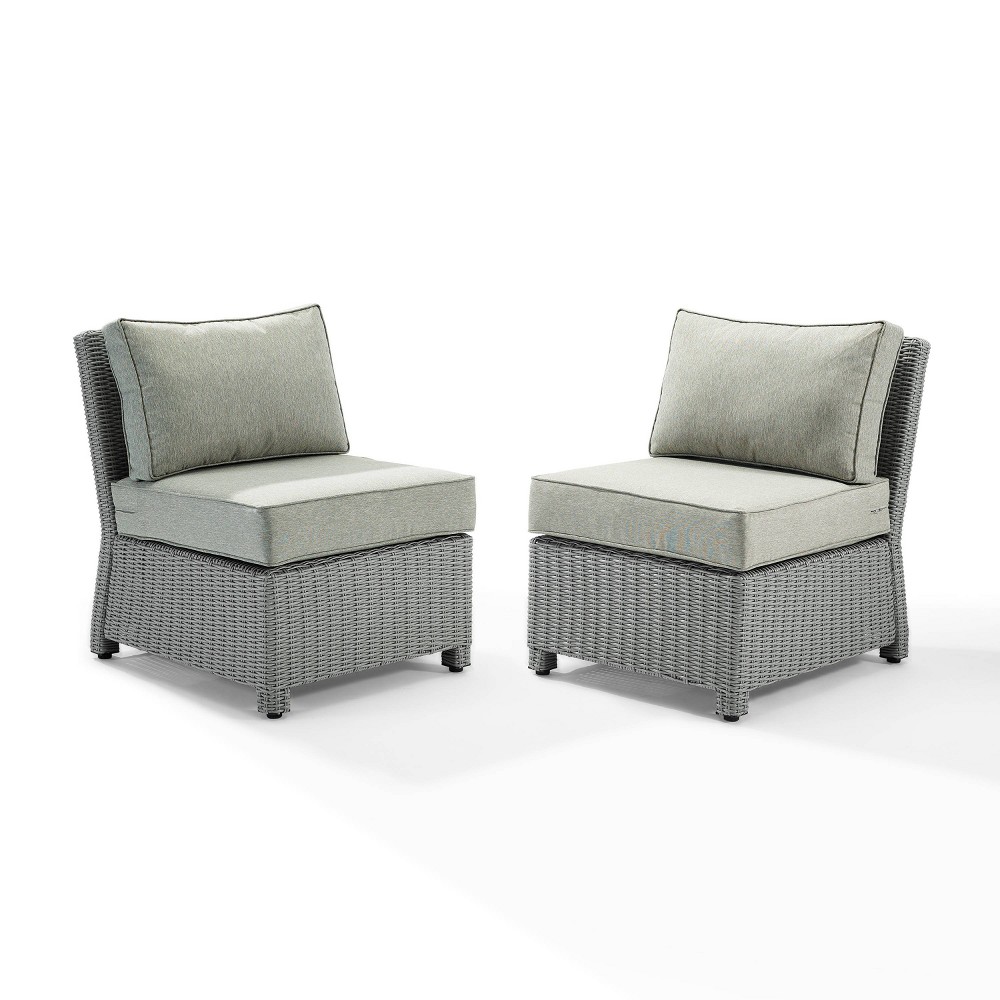 Photos - Garden Furniture Crosley Bradenton 2pk Outdoor Wicker Chairs -  Gray 