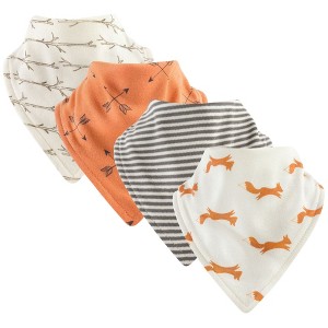 Touched by Nature Baby Boy Organic Cotton Bandana Bibs 4pk, Fox, One Size - 1 of 1