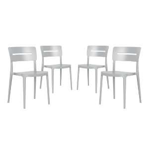 WestinTrends Playa Outdoor Modern Stackable Plastic Patio Dining Chairs (Set of 4) - 1 of 4