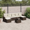 vidaXL 8 Piece Patio Sofa Set with Cushions Brown Poly Rattan - 2 of 4
