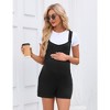 KOJOOIN Women's Maternity Overall Shorts Summer Casual Sleeveless Rompers Loose Strap Shorts Jumpsuit with Pockets - 3 of 4
