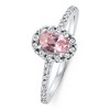 Pompeii3 1 1/10Ct Pink Topaz Diamond Engagement Anniversary Ring 10k Gold Lab Created - 4 of 4