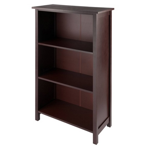29.21 2 Tier Leo Shelf Storage or Bookshelf Wide Espresso Brown - Winsome