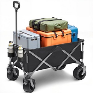 SUGIFT Foldable Wagon Cart Collapsible Heavy Duty Utility Cart Extra Large Wheels, Holds Up to 600 Pounds - 1 of 4