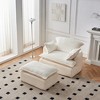 Convertible Compressed Sofa Chair with Ottoman, Modern Corduroy Fabric Armchair for Small Spaces, Living Room, Dorm, or Apartment - 2 of 4